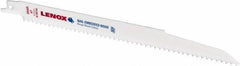 Lenox - 9" Long x 3/4" Thick, Bi-Metal Reciprocating Saw Blade - Straight Profile, 6 TPI, Toothed Edge - First Tool & Supply