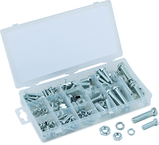 240 Pc. USS Nut & Bolt Assortment - Bolts; hex nuts and washers. Zinc oxide finish - First Tool & Supply