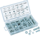 240 Pc. Metric Nut & Bolt Assortment - Bolts; hex nuts and washers. Zinc Oxide finish - First Tool & Supply