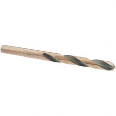 Made in USA - 19/64" High Speed Steel, 135° Point, Round with Flats Shank Maintenance Drill Bit - First Tool & Supply