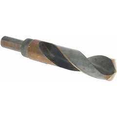 Made in USA - 53/64" High Speed Steel, 135° Point, Round with Flats Shank Maintenance Drill Bit - First Tool & Supply