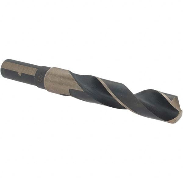 Made in USA - 39/64" High Speed Steel, 135° Point, Round with Flats Shank Maintenance Drill Bit - First Tool & Supply