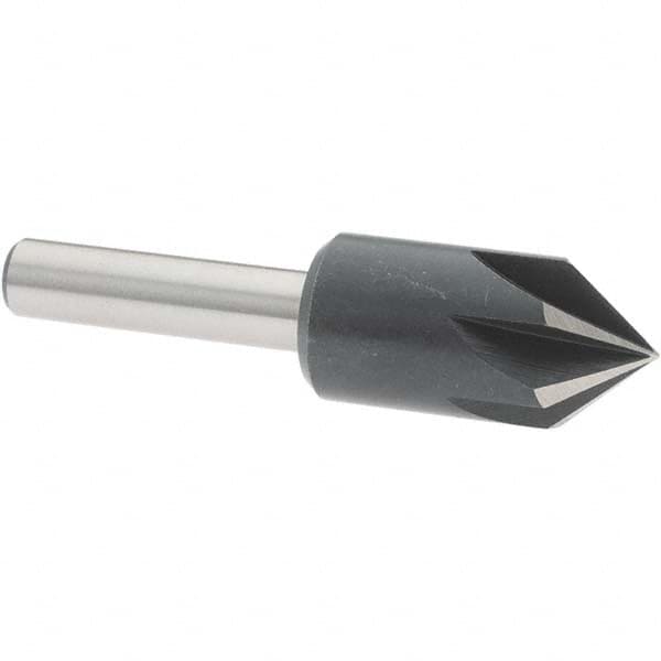 Value Collection - 1/2" Head Diam, 1/4" Shank Diam, 6 Flute 82° High Speed Steel Countersink - First Tool & Supply