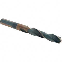 Made in USA - 17/32" High Speed Steel, 135° Point, Round with Flats Shank Maintenance Drill Bit - First Tool & Supply