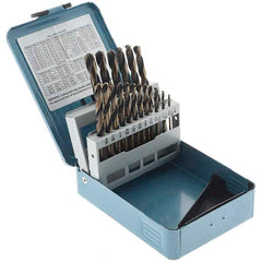 Import - 1/16 to 3/8", 135° Point, Oxide/Gold Finish, High Speed Steel Jobber Length Drill Bit Set - First Tool & Supply