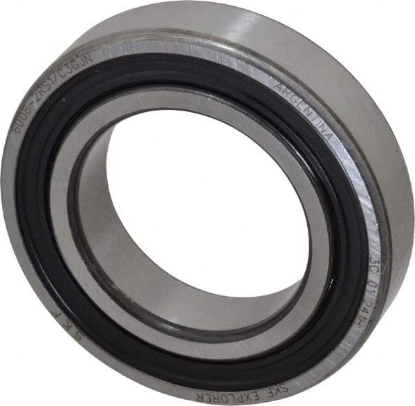 SKF - 40mm Bore Diam, 68mm OD, Double Seal Deep Groove Radial Ball Bearing - 15mm Wide, 1 Row, Round Bore, 11,600 Nm Static Capacity, 17,800 Nm Dynamic Capacity - First Tool & Supply