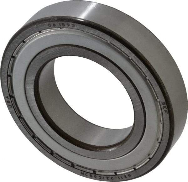 SKF - 55mm Bore Diam, 100mm OD, Double Shield Deep Groove Radial Ball Bearing - 21mm Wide, 1 Row, Round Bore, 29,000 Nm Static Capacity, 46,200 Nm Dynamic Capacity - First Tool & Supply