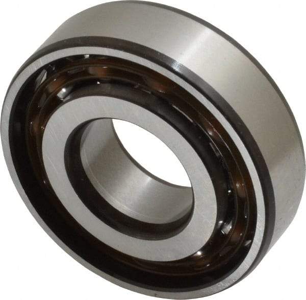 SKF - 20mm Bore Diam, 47mm OD, Open Angular Contact Radial Ball Bearing - 14mm Wide, 1 Row, Round Bore, 8,300 Lb Static Capacity, 14,000 Lb Dynamic Capacity - First Tool & Supply