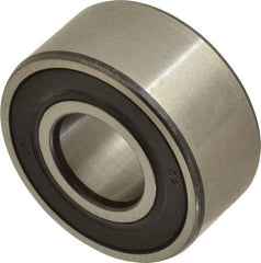 SKF - 15mm Bore Diam, 35mm OD, Double Seal Angular Contact Radial Ball Bearing - 15.9mm Wide, 2 Rows, Round Bore, 6,700 Lb Static Capacity, 11,200 Lb Dynamic Capacity - First Tool & Supply