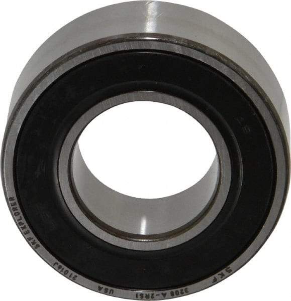 SKF - 40mm Bore Diam, 80mm OD, Double Seal Angular Contact Radial Ball Bearing - 30.2mm Wide, 2 Rows, Round Bore, 34,000 Lb Static Capacity, 44,900 Lb Dynamic Capacity - First Tool & Supply