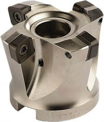 Seco - 5 Inserts, 2.4803" Cutter Diam, 0.0787" Max Depth of Cut, Indexable High-Feed Face Mill - 1.063" Arbor Hole Diam, 0.4882" Keyway Width, 1.9685" High, SCE.. 1206.. Inserts - First Tool & Supply