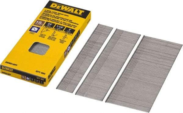 DeWALT - 18 Gauge 2" Long Brad Nails for Power Nailers - Steel, Bright Finish, Smooth Shank, Angled Stick Collation, Round Head, Chisel Point - First Tool & Supply