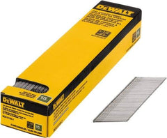 DeWALT - 15 Gauge 1-1/2" Long Finishing Nails for Power Nailers - Steel, Bright Finish, Smooth Shank, Angled Stick Collation, Round Head, Chisel Point - First Tool & Supply