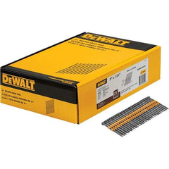 DeWALT - 9 Gauge 3" Long Framing Nails for Power Nailers - Steel, Bright Finish, Smooth Shank, Angled Stick Collation, Round Head - First Tool & Supply