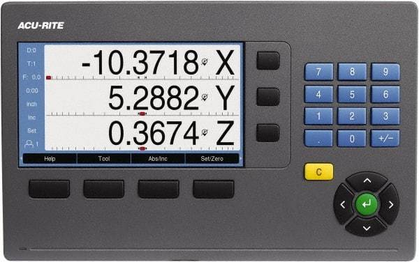 Acu-Rite - 2 Axis, 6" X-Axis Travel, 20" Y-Axis Travel, Lathe DRO System - 5µm Resolution, 5µm Accuracy, LCD Color Display - First Tool & Supply