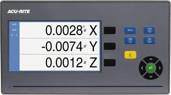 Acu-Rite - 3 Axis, 35" X-Axis Travel, 13" Y-Axis Travel, 16" Z-Axis Travel, Milling DRO System - 5µm Resolution, 5µm Accuracy, LCD Color Display - First Tool & Supply