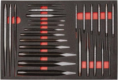 Proto - 26 Piece Diamont Point Chisel, Cold Chisel, Solid, Pin & Center Punch Set - 1/4 to 1-3/16" Chisel, 1/16 to 3/8" Punch - First Tool & Supply