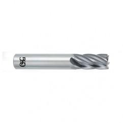 9/16 Dia. x 3-1/2 Overall Length 6-Flute Square End Solid Carbide SE End Mill-Round Shank-Center Cutting-Uncoated - First Tool & Supply