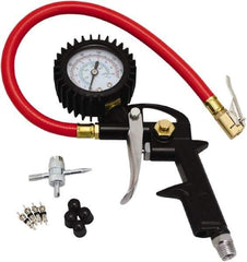 Milton - 0 to 150 psi Dial Easy-Clip Tire Pressure Gauge - 13' Hose Length, 2 psi Resolution - First Tool & Supply