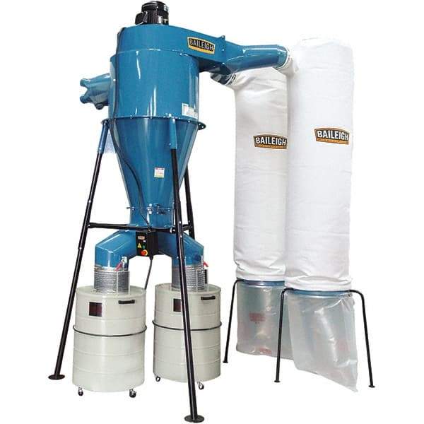 Baileigh - 1µm, 440 Volt Pedestal Mount Dust Collector - 85" Long x 65" Deep x 148" High, 4" Connection Diam, 6,000 CFM Air Flow, 17" Static Pressure Water Level - First Tool & Supply