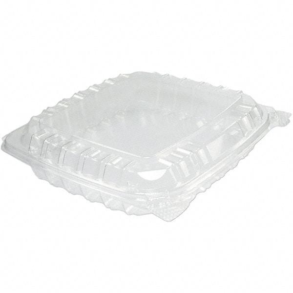 DART - 8-5/16 x 8-5/16 x 2" Plastic Hinged Container - Clear - First Tool & Supply