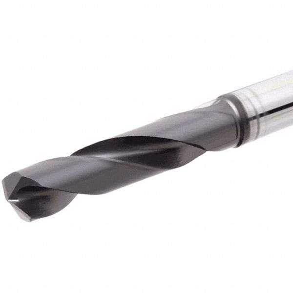 Iscar - 10.1mm 140° Solid Carbide Jobber Drill - TiAlN Finish, Right Hand Cut, Spiral Flute, Straight Shank, 101mm OAL, Standard Point - First Tool & Supply