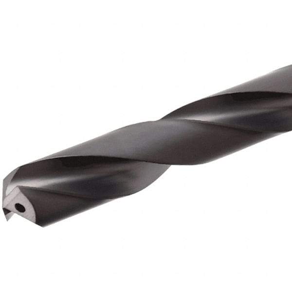 Iscar - 10mm 140° Solid Carbide Jobber Drill - TiAlN Finish, Right Hand Cut, Spiral Flute, Straight Shank, 103mm OAL, Standard Point - First Tool & Supply