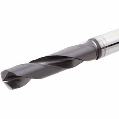 Iscar - 4.3mm 140° Solid Carbide Jobber Drill - TiAlN Finish, Right Hand Cut, Spiral Flute, Straight Shank, 74mm OAL, Standard Point - First Tool & Supply