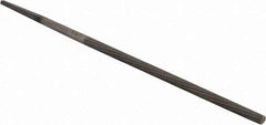 PFERD - 4" Long, Second Cut, Round American-Pattern File - Single Cut, 0.16" Overall Thickness, Tang - First Tool & Supply