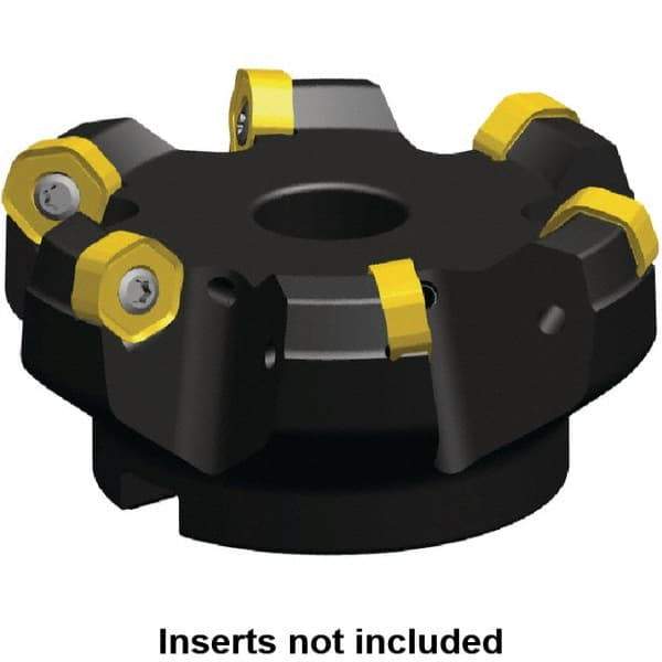 Kennametal - 8 Inserts, 3.667" Cutter Diam, 0.064" Max Depth of Cut, Indexable High-Feed Face Mill - 1.063" Arbor Hole Diam, 1.968" High, KSHR Toolholder, HNGJ 0905.. Inserts, Series Dodeka Mini High-Feed - First Tool & Supply