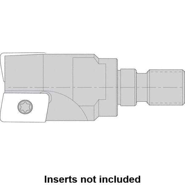 Kennametal - 16mm Cut Diam, 8.5mm Max Depth of Cut, 25.21mm OAL, Indexable Square Shoulder Helical End Mill - AD.. 1035.. Inserts, M8 Modular Connection, 0° Lead Angle, Series NGE-A - First Tool & Supply