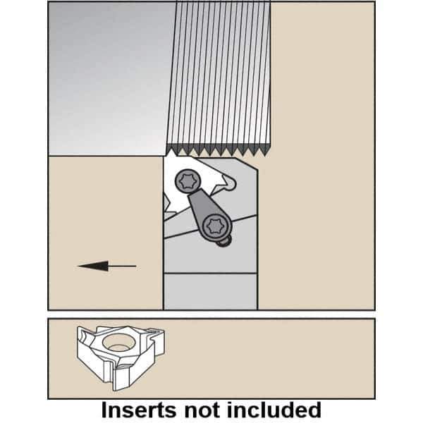 Kennametal - External Thread, Right Hand Cut, 32mm Shank Width x 32mm Shank Height Indexable Threading Toolholder - 170mm OAL, LT 22ER Insert Compatibility, LSAS Toolholder, Series LT Threading - First Tool & Supply