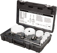 Disston - 20 Piece, 3/4" to 4-1/2" Saw Diam, Industrial Hole Saw Kit - Bi-Metal, Toothed Edge, Pilot Drill Model No. E0102457, Includes 15 Hole Saws - First Tool & Supply