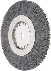 Weiler - 10" OD, 3/4" Arbor Hole, Crimped Nylon Wheel Brush - 1" Face Width, 2-1/2" Trim Length, 0.022" Filament Diam, 4,500 RPM - First Tool & Supply