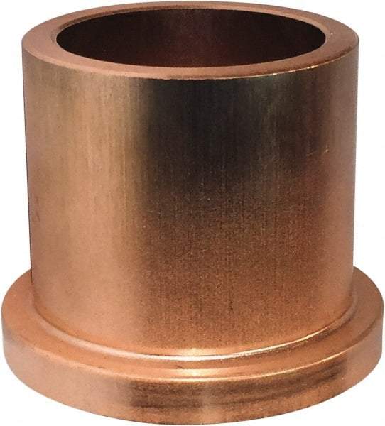 Bunting Bearing - 3/8" Inside x 5/8" Outside Diam, Powdered Metal Flanged Bearing - 7/8" Flange Outside Diam, 1/16" Flange Thickness, 1" OAL - First Tool & Supply