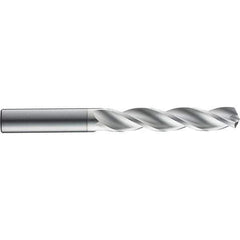 SGS - 6mm 124° Solid Carbide Jobber Drill - TiB2 Finish, Right Hand Cut, Spiral Flute, Straight Shank, 91mm OAL, Notched Point - First Tool & Supply