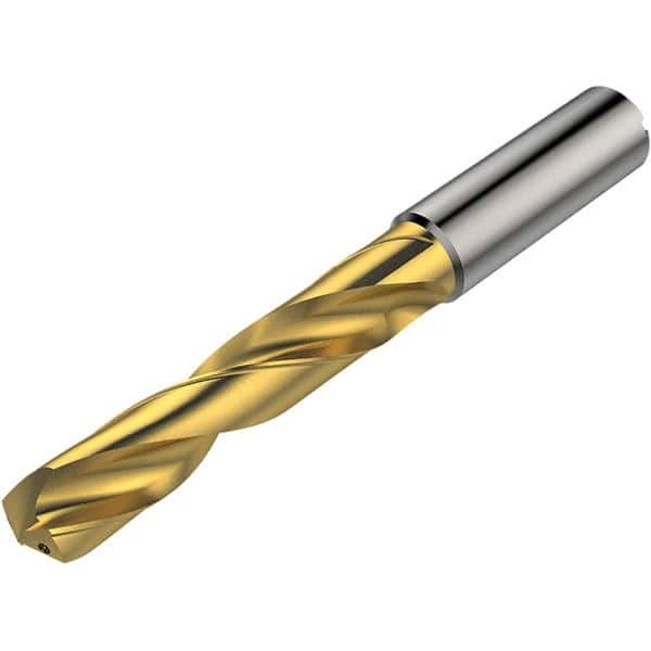 Seco - 5.1mm 140° Solid Carbide Jobber Drill - TiAlN/TiN Finish, Right Hand Cut, Spiral Flute, Round Shank, 82mm OAL - First Tool & Supply