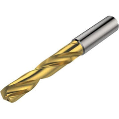 Seco - 5.1mm 140° Solid Carbide Jobber Drill - TiAlN/TiN Finish, Right Hand Cut, Spiral Flute, Round Shank, 82mm OAL - First Tool & Supply