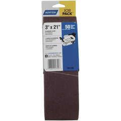 Norton - 3" Wide x 21" OAL, 50 Grit, Aluminum Oxide Abrasive Belt - First Tool & Supply