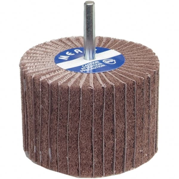 Norton - 2" Diam x 1" Face Width, Very Fine Aluminum Oxide Nonwoven Mounted Flap Wheel - First Tool & Supply