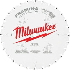 Milwaukee Tool - 10-1/4" Diam, 5/8" Arbor Hole Diam, 40 Tooth Wet & Dry Cut Saw Blade - Tungsten Carbide-Tipped, Fine Finish Action, Standard Round Arbor - First Tool & Supply