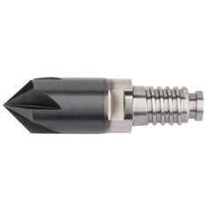 Kennametal - 10mm Diam, 2mm LOC, 4mm Chamfer Width, 4 Flute 60° Corner Chamfer - Solid Carbide, AlTiN Finish, Duo-Lock 10 Connection, Spiral Flute, 0° Helix - First Tool & Supply