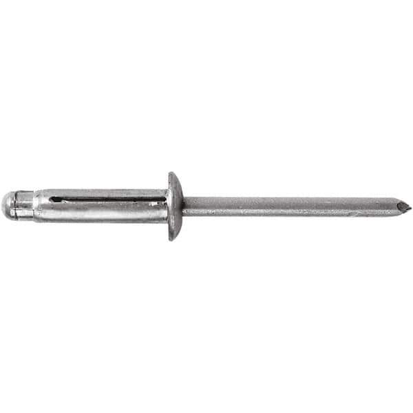 STANLEY Engineered Fastening - Size 6 Dome Head Aluminum Open End Blind Rivet - Aluminum Mandrel, 0.157" to 0.472" Grip, 3/16" Head Diam, 0.197" to 0.207" Hole Diam, - First Tool & Supply