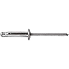 STANLEY Engineered Fastening - Size 6 Dome Head Aluminum Open End Blind Rivet - Aluminum Mandrel, 0.157" to 0.472" Grip, 3/16" Head Diam, 0.197" to 0.207" Hole Diam, - First Tool & Supply