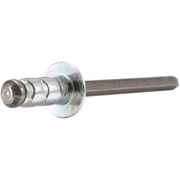 STANLEY Engineered Fastening - Size 4 Dome Head Aluminum Open End Blind Rivet - Aluminum Mandrel, 0.157" to 0.312" Grip, 1/8" Head Diam, 0.129" to 0.142" Hole Diam, 0.078" Body Diam - First Tool & Supply