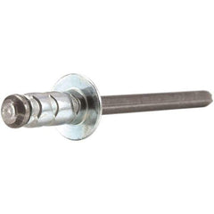 STANLEY Engineered Fastening - Size 4 Dome Head Aluminum Open End Blind Rivet - Aluminum Mandrel, 0.157" to 0.312" Grip, 1/8" Head Diam, 0.129" to 0.142" Hole Diam, 0.078" Body Diam - First Tool & Supply