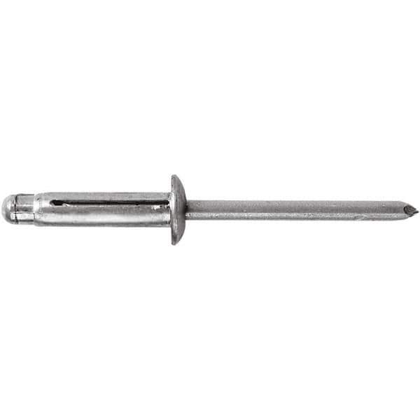 STANLEY Engineered Fastening - Size 6 Dome Head Aluminum Open End Blind Rivet - Aluminum Mandrel, 0.04" to 0.354" Grip, 3/16" Head Diam, 0.197" to 0.207" Hole Diam, - First Tool & Supply