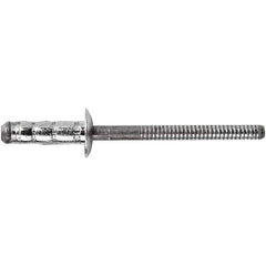 STANLEY Engineered Fastening - Size 6 Dome Head Steel Multi Grip Blind Rivet - Steel Mandrel, 0.0598" to 1/4" Grip, 3/16" Head Diam, 0.1921" to 0.1961" Hole Diam, 3" Body Diam - First Tool & Supply