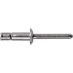 STANLEY Engineered Fastening - Size 8 Dome Head Stainless Steel Structural with Locking Stem Blind Rivet - Stainless Steel Mandrel, 0.08" to 3/8" Grip, 1/4" Head Diam, 0.261" to 0.276" Hole Diam, 0.162" Body Diam - First Tool & Supply