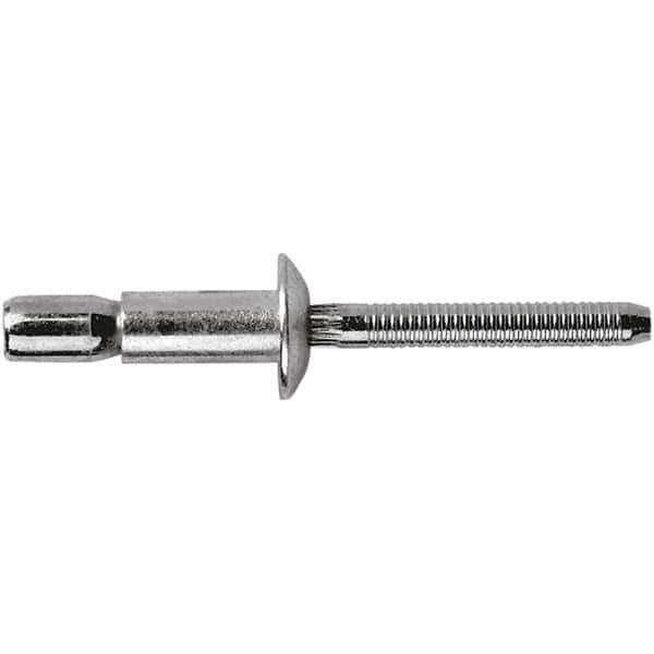 STANLEY Engineered Fastening - Size 6 Dome Head Aluminum Structural with Locking Stem Blind Rivet - Aluminum Mandrel, 0.062" to 0.437" Grip, 3/16" Head Diam, 0.194" to 0.204" Hole Diam, 0.122" Body Diam - First Tool & Supply